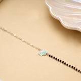 Tiny Kitty Black Beads Silver Baby Bracelet