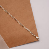 Ethnic Silver Figaro Link Chain Bracelet