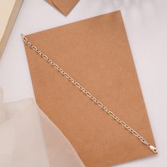 Ethnic Silver Figaro Link Chain Bracelet