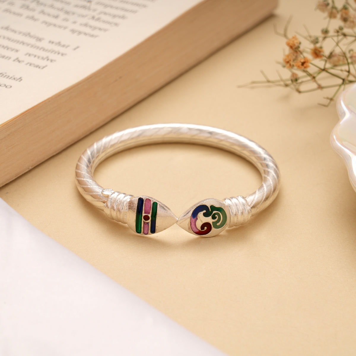 Vibrant Enamel with Om Vel Silver Baby Kappu
