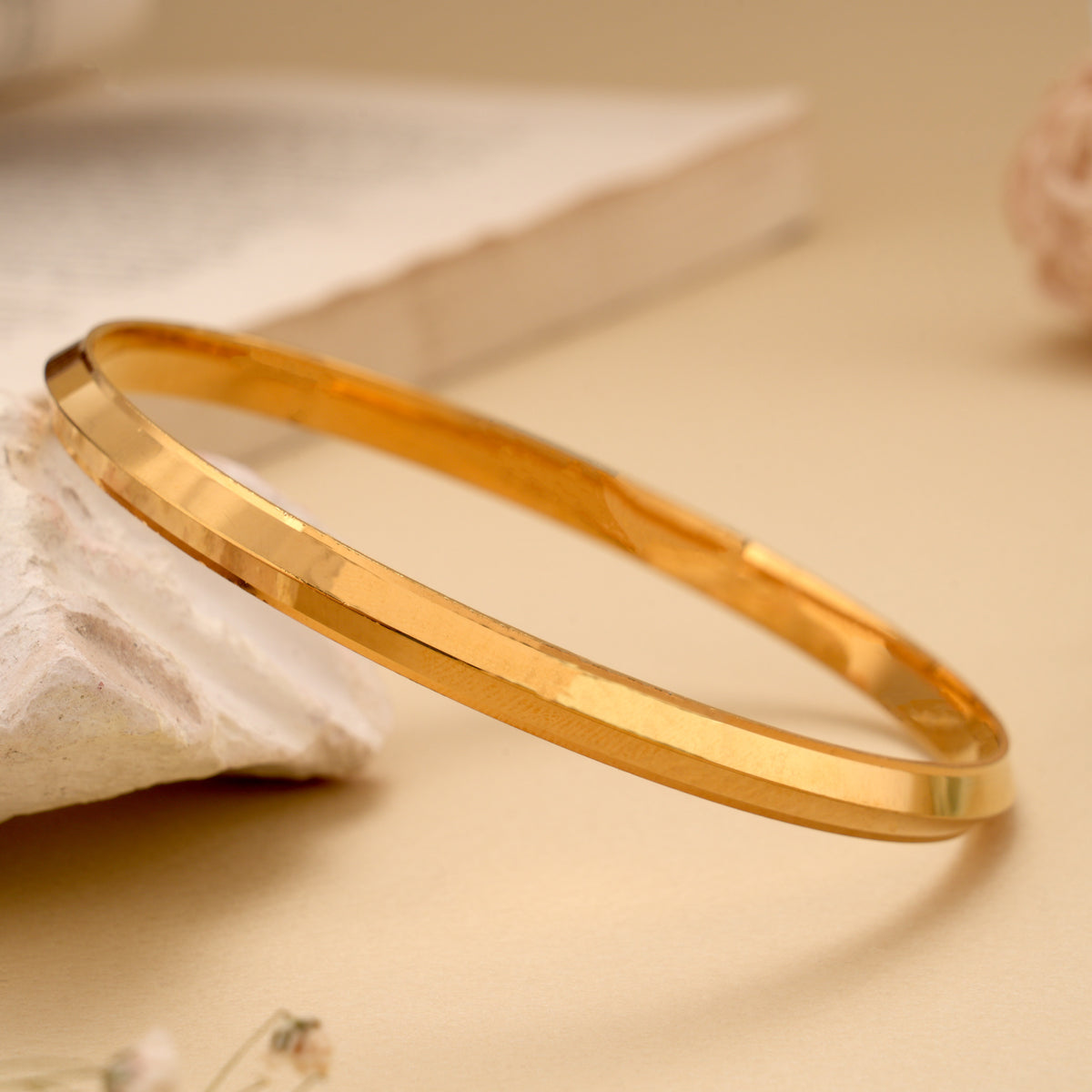 Classic Plain Golden Kada for Men