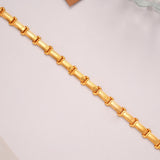 Minimal Curved Link Design Golden Bracelet