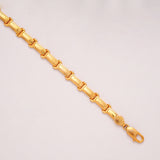 Minimal Curved Link Design Golden Bracelet