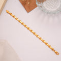 Minimal Curved Link Design Golden Bracelet