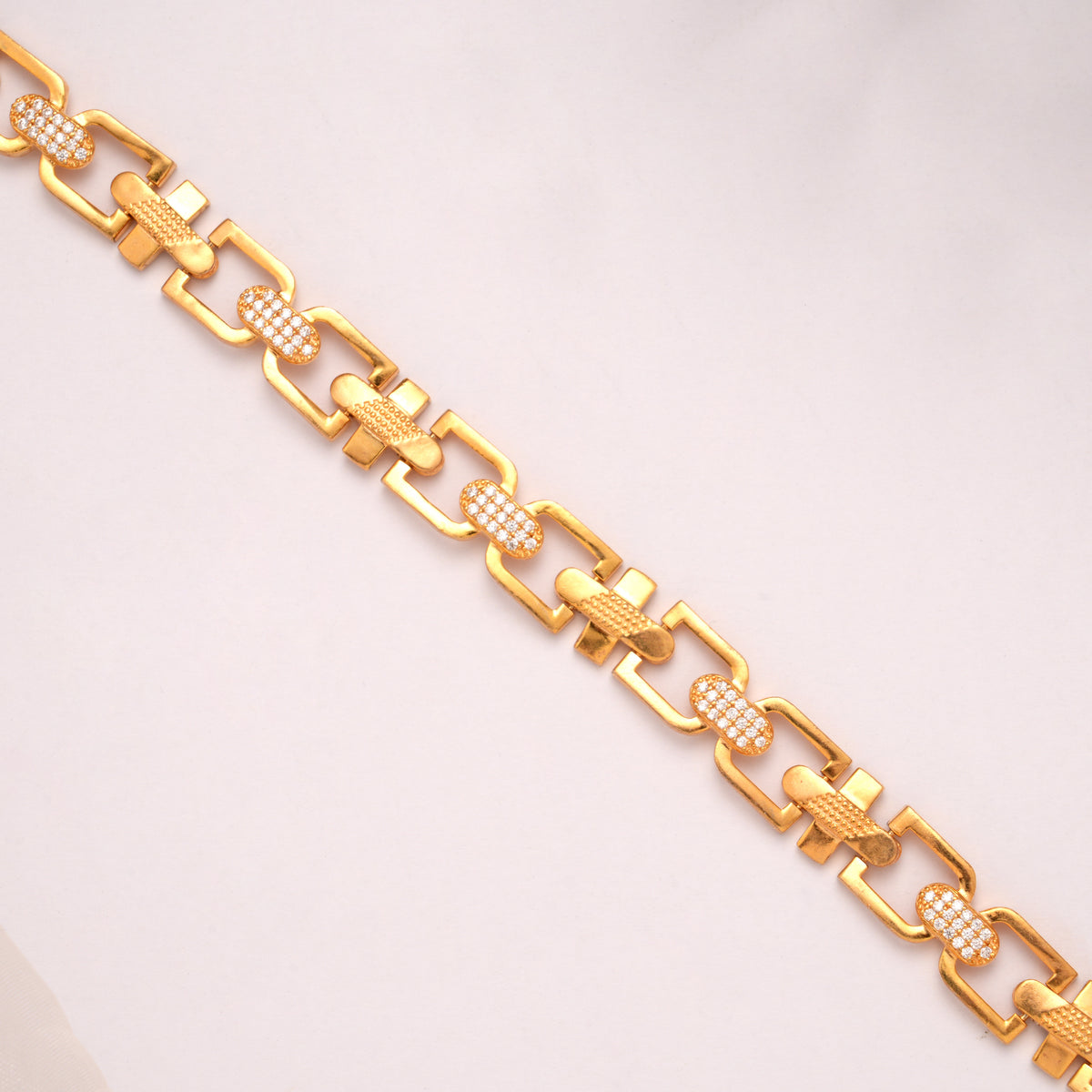 Premium Golden Designer Stone Link Bracelet