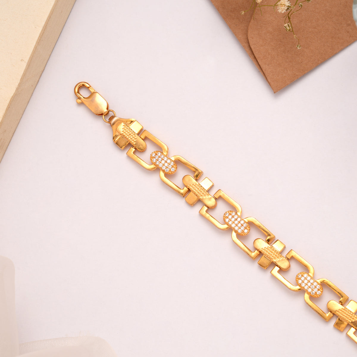 Premium Golden Designer Stone Link Bracelet