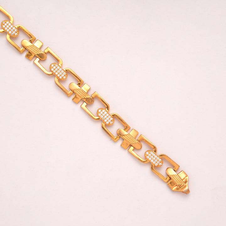Premium Golden Designer Stone Link Bracelet