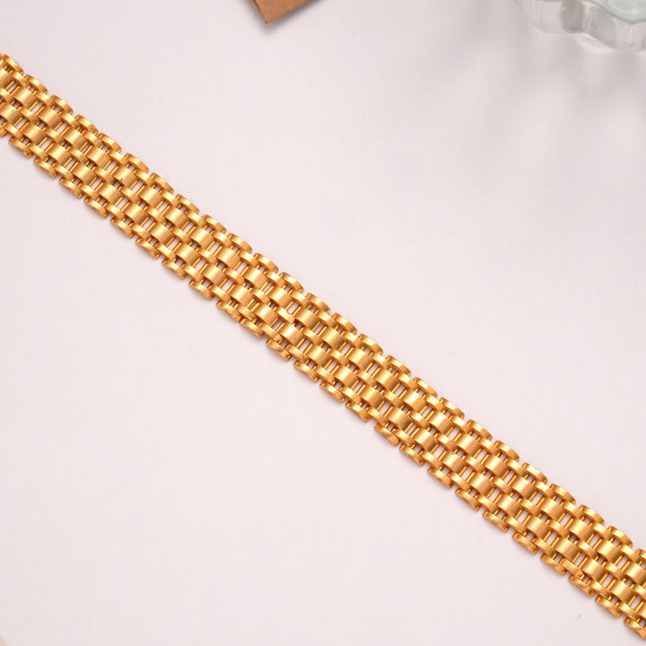 Bold Layered Design Golden Bracelet
