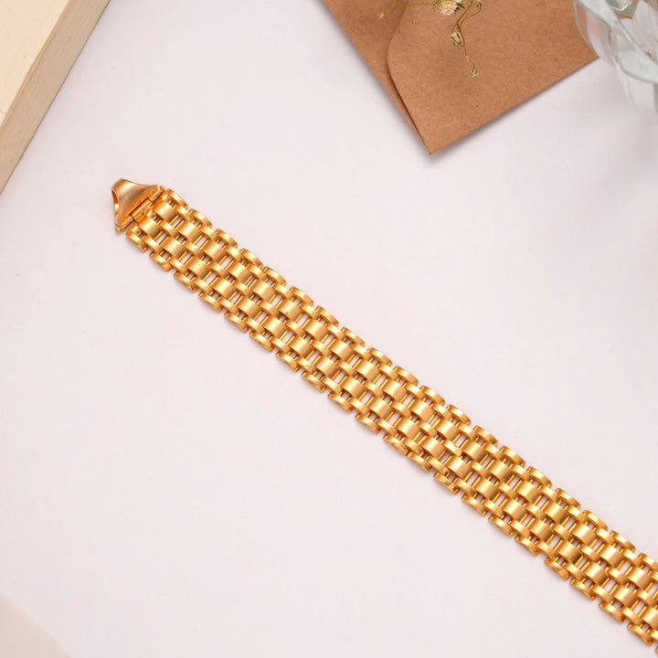 Bold Layered Design Golden Bracelet