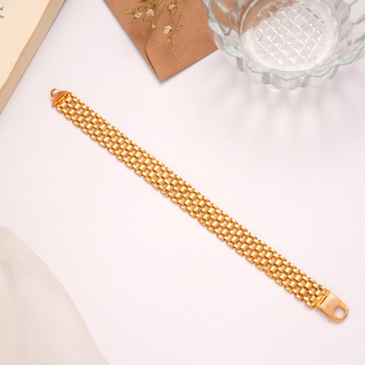 Bold Layered Design Golden Bracelet