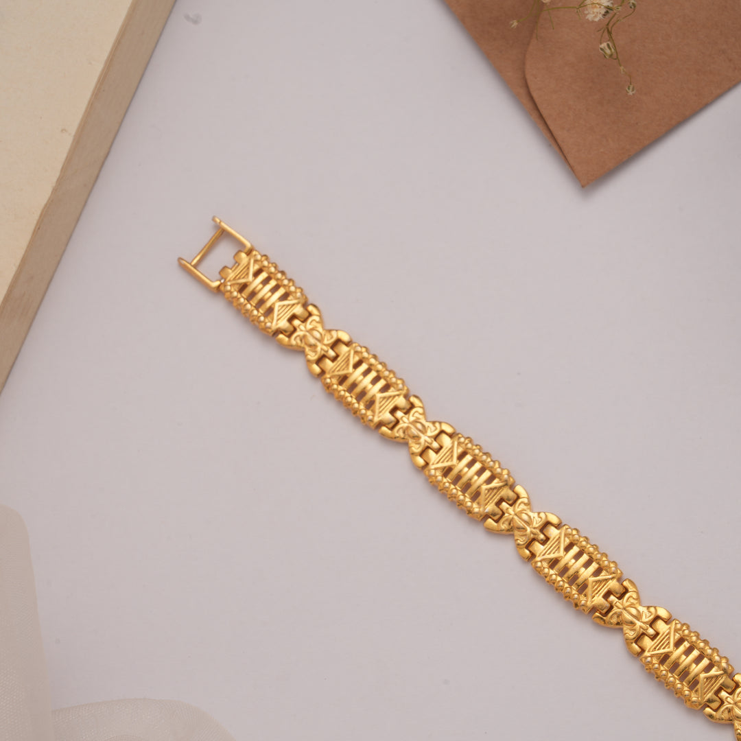 Premium Ornate Design Golden Bracelet