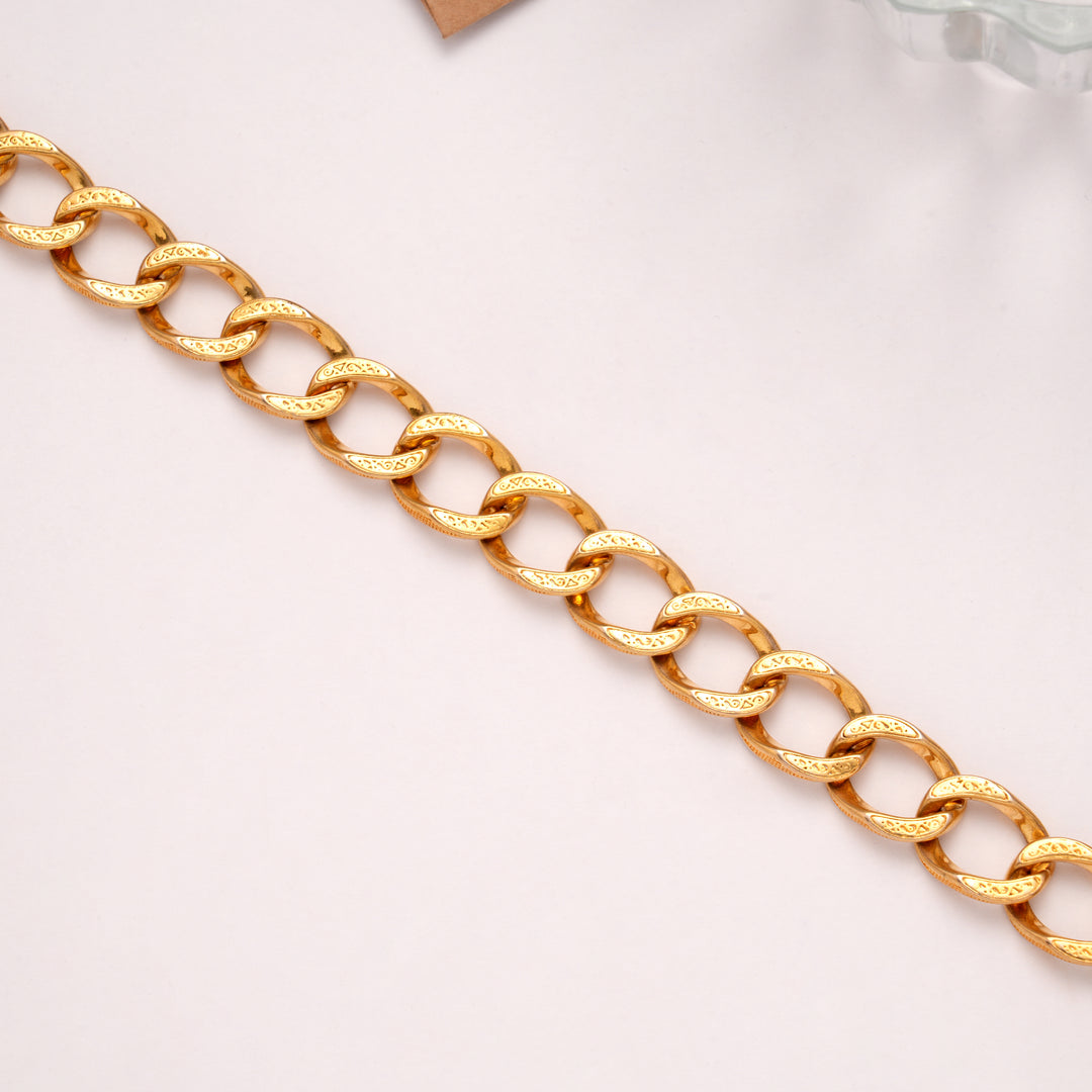 Classic Golden Textured Cuban Bracelet