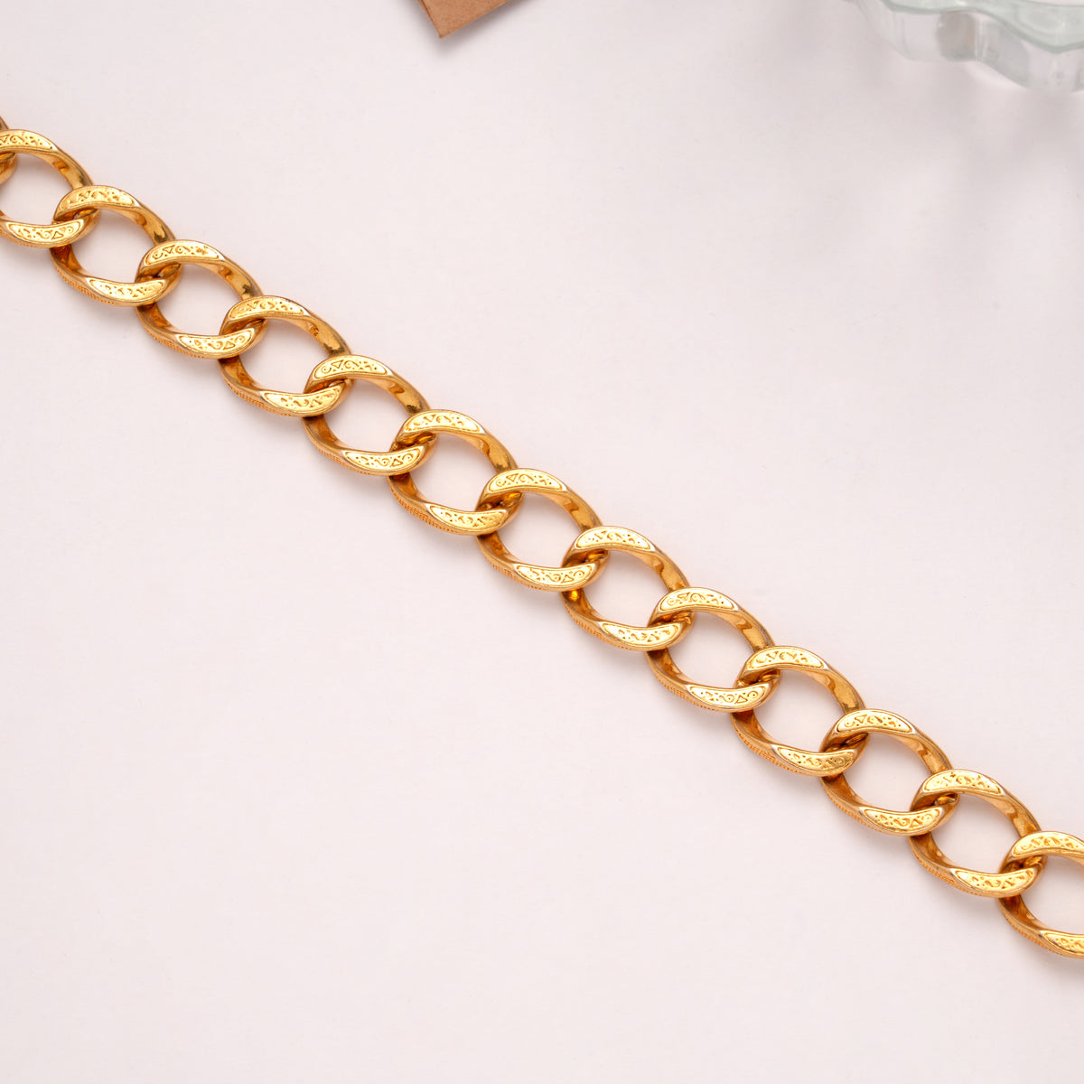Classic Golden Textured Cuban Bracelet