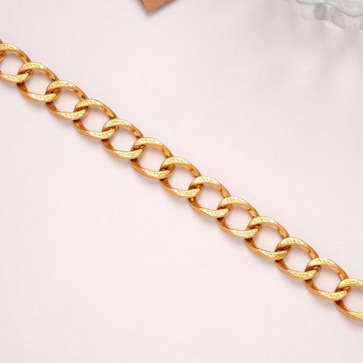 Classic Golden Textured Cuban Bracelet