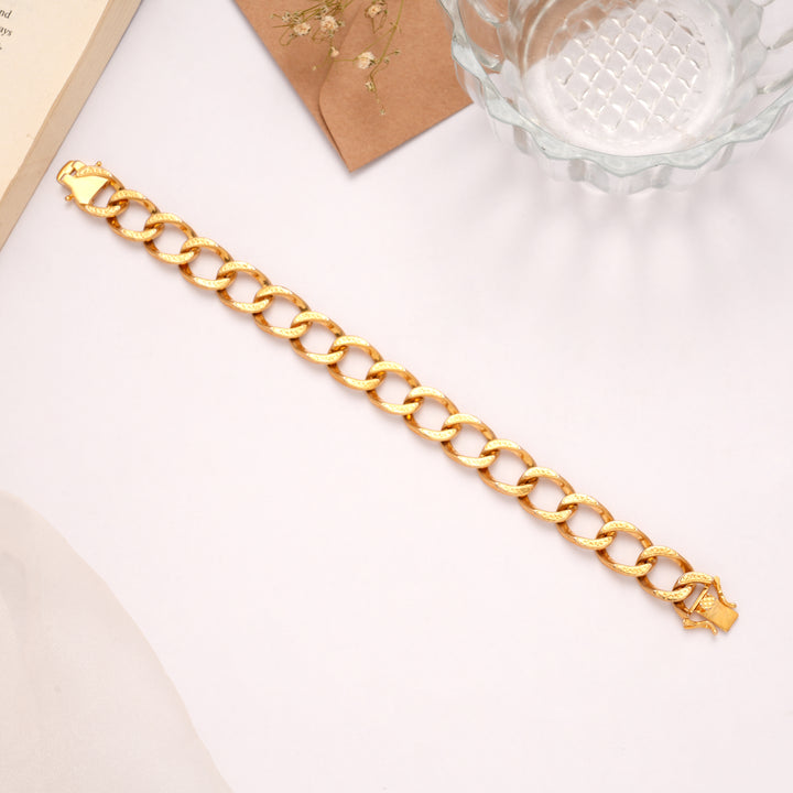 Classic Golden Textured Cuban Bracelet