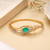 Designer Gemstone Floral Design Golden Bracelet