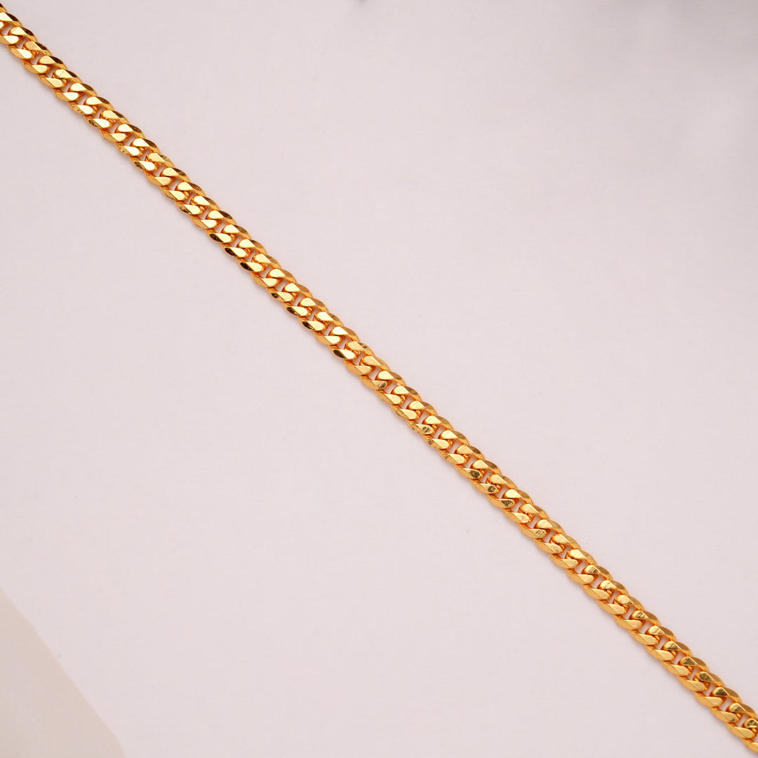 Heritage Unisex Golden Thin Curb Bracelet