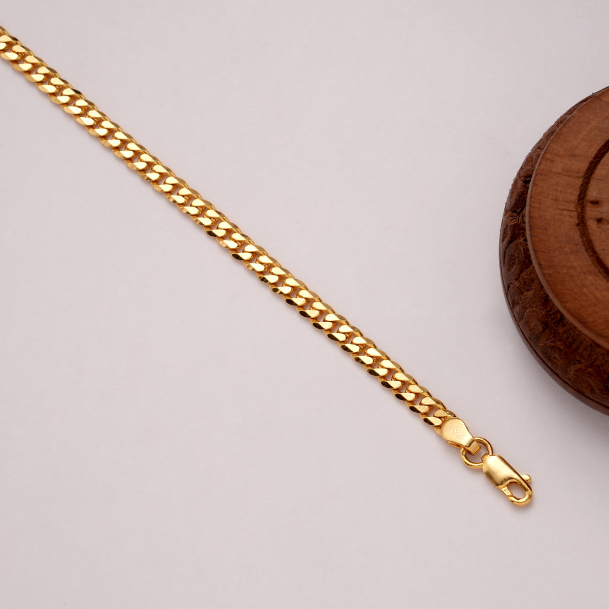 Classic Golden Slim Curb Bracelet