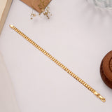 Classic Golden Slim Curb Bracelet