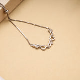 Heart with Infinity Stone Silver Bracelet