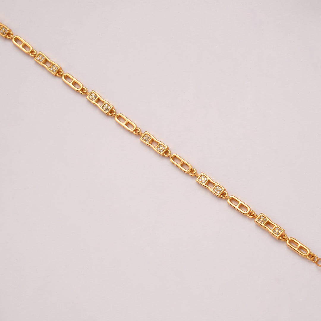 Heritage Golden Halo Pattern Stone Bracelet
