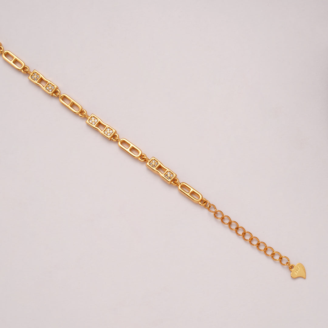 Heritage Golden Halo Pattern Stone Bracelet