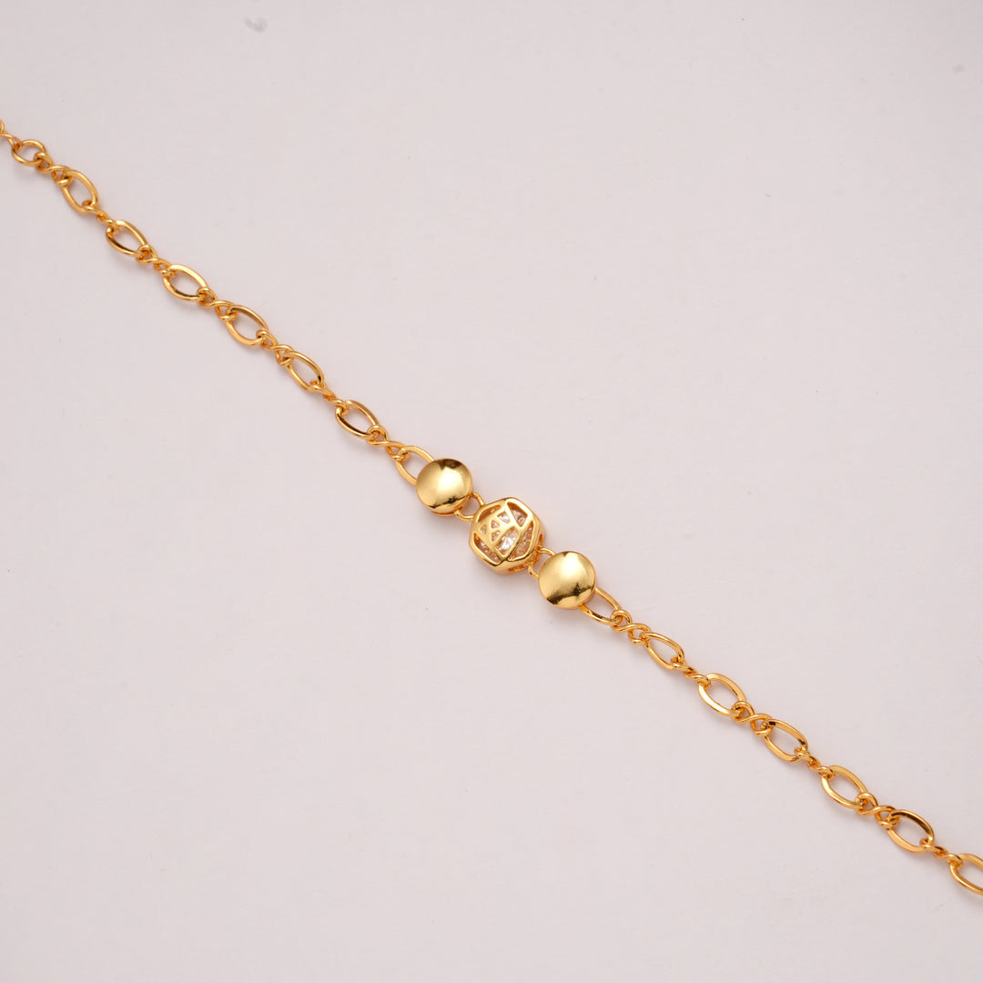 Premium Textured Oval Golden Bracelet