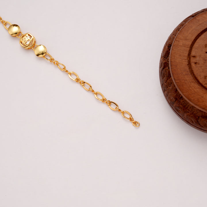 Premium Textured Oval Golden Bracelet