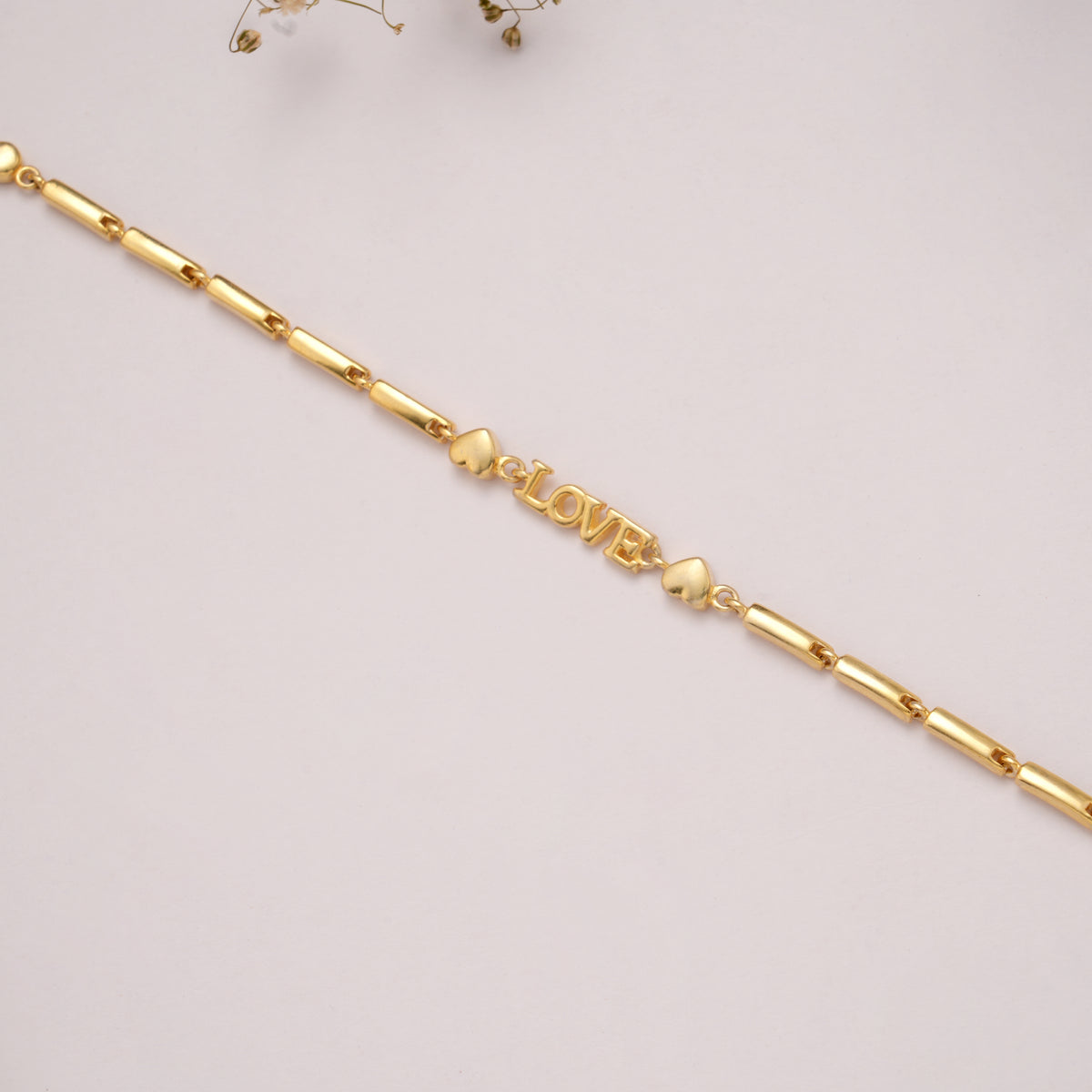 Classic Minimalist Cylinder Love Golden Bracelet