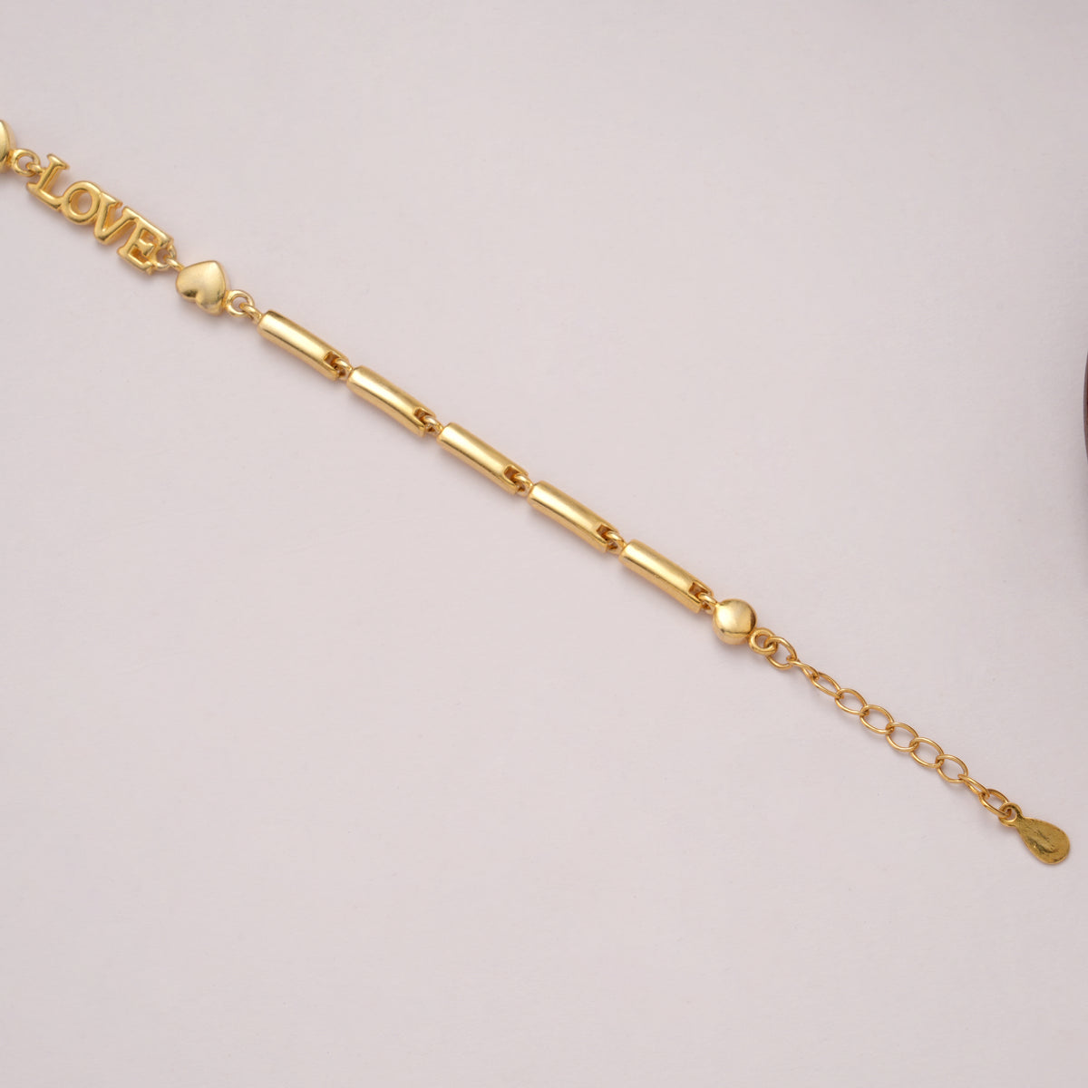 Classic Minimalist Cylinder Love Golden Bracelet