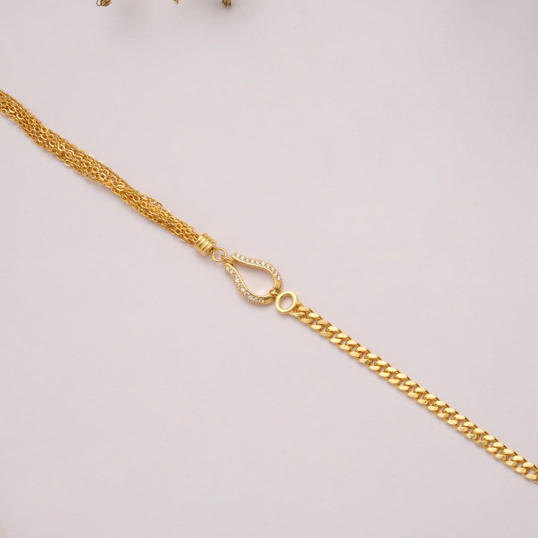 Stylish Multi Strand Horseshoe Golden Bracelet