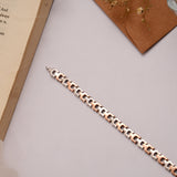 Fancy Dual Tone Silver Puzzle Bracelet