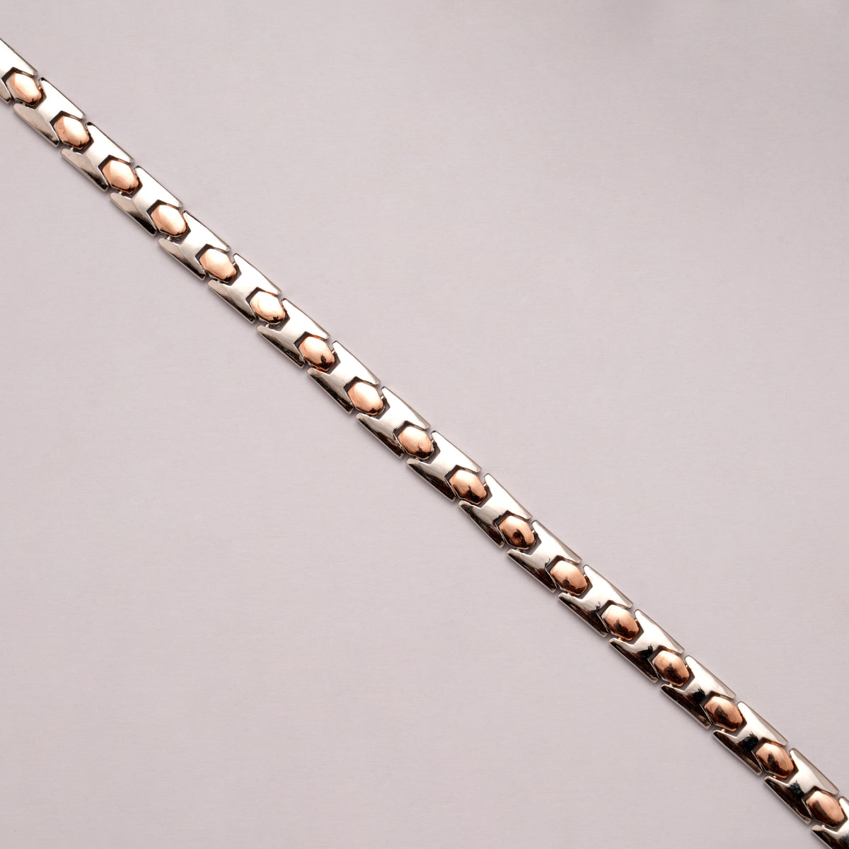 Modern Two Tone Bullet Link Golden Bracelet