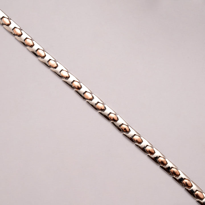 Modern Two Tone Bullet Link Golden Bracelet