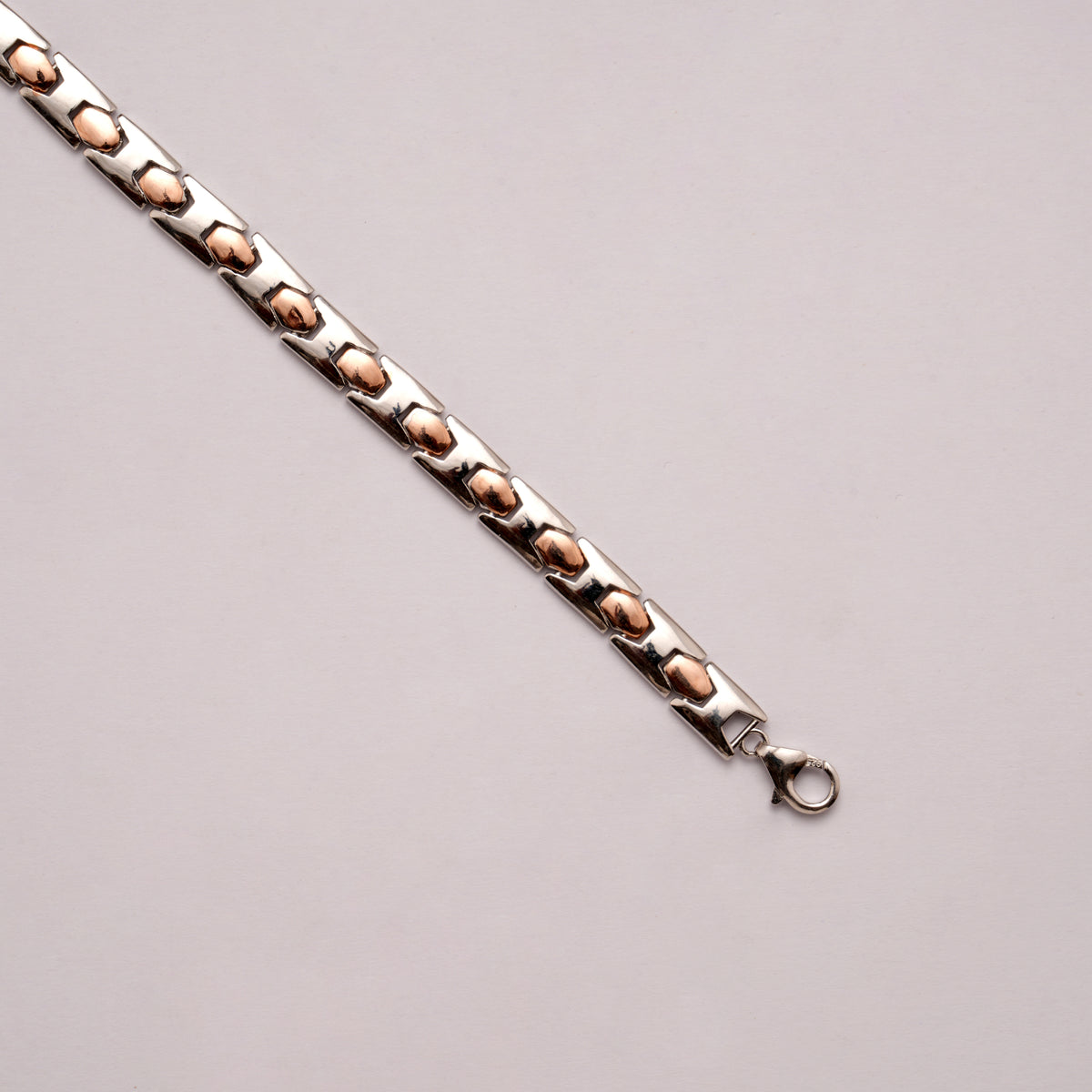 Modern Two Tone Bullet Link Golden Bracelet