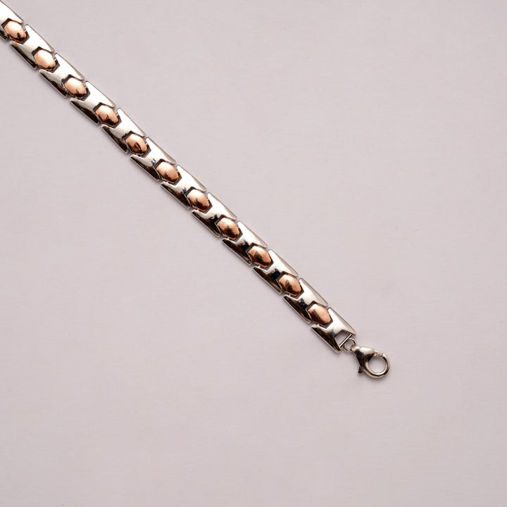 Modern Two Tone Bullet Link Golden Bracelet
