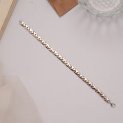 Modern Two Tone Bullet Link Golden Bracelet