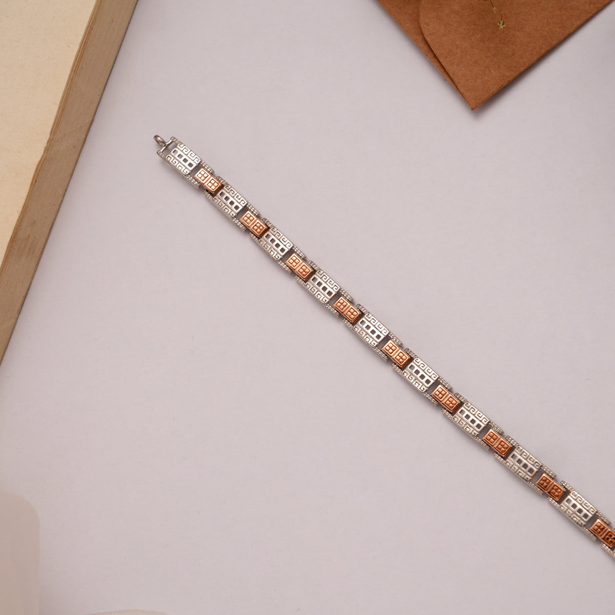 Minimalist Flexible Metallic Square Golden Bracelet