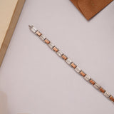 Minimalist Flexible Metallic Square Golden Bracelet