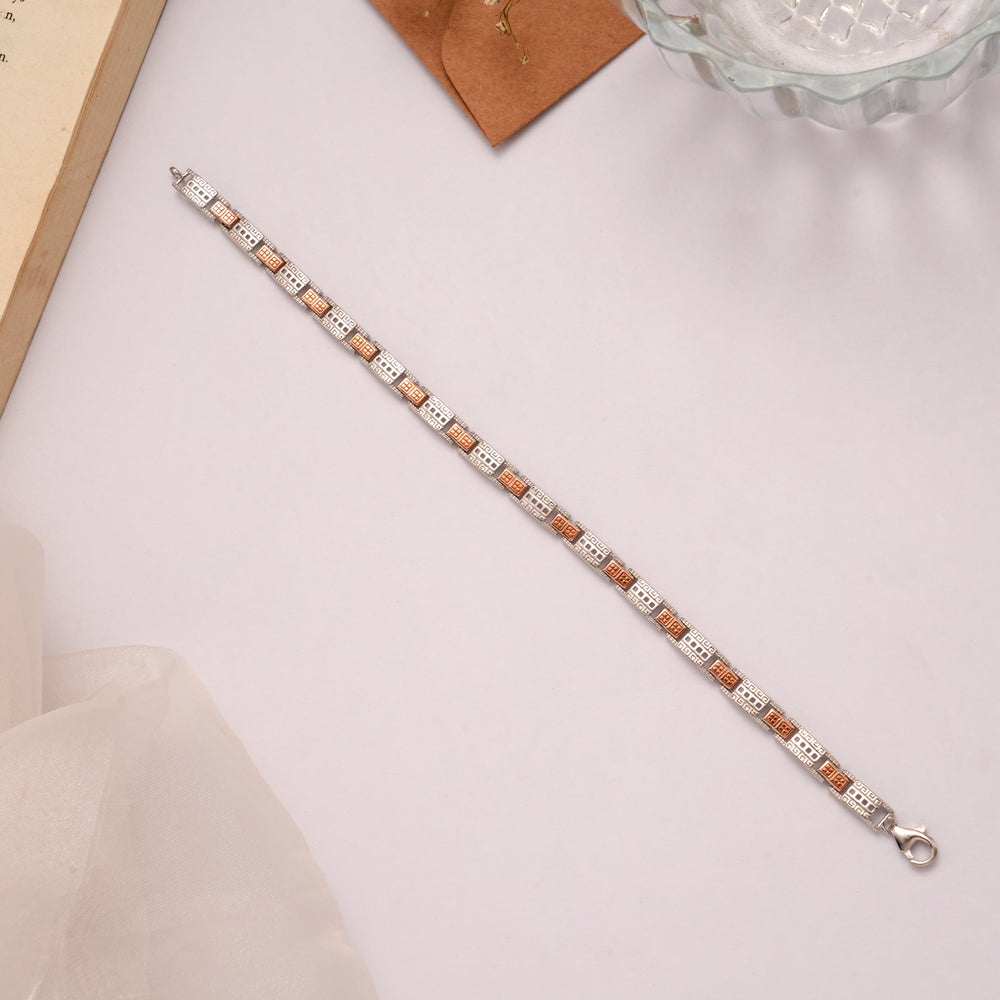 Minimalist Flexible Metallic Square Golden Bracelet