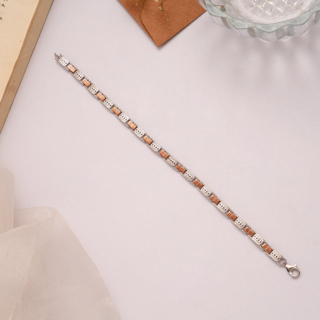 Minimalist Flexible Metallic Square Golden Bracelet