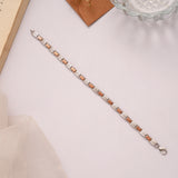 Minimalist Flexible Metallic Square Golden Bracelet