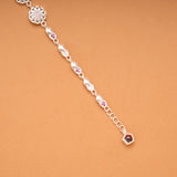 Trendy Triple Flower Design Silver Bracelet