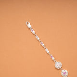 Trendy Triple Flower Design Silver Bracelet