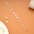 Trendy Triple Flower Design Silver Bracelet