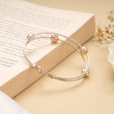 Chic Tricolour Bead Double Strand Bracelet