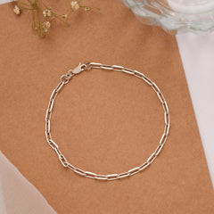 Classic Paper Link Silver Bracelet