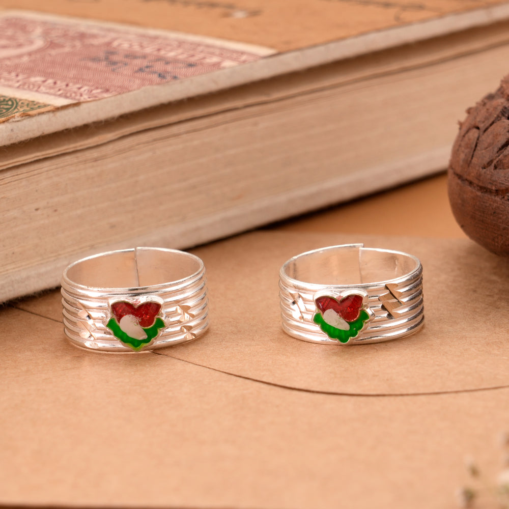 Shining Enamel Design Silver Metti