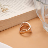 Bold Double Layer Stone Silver Rose Gold Ring