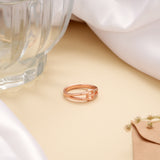 Buckle Style Design Silver Rose Golden Ring